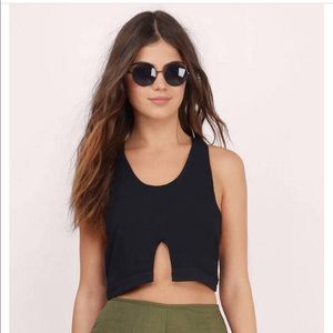 Xena Black Crop Tank